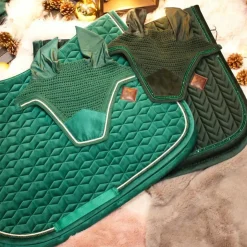 Best Kentucky Horsewear - Bonnet Wellington Velvet pearls sapin Vert