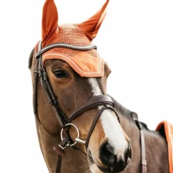 Online Kentucky Horsewear - Bonnet pour chevaux anti-bruits Wellington Velvet Orange