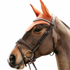 Online Kentucky Horsewear - Bonnet pour chevaux anti-bruits Wellington Velvet Orange