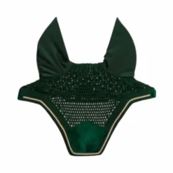 Kentucky Horsewear - Bonnet pour chevaux anti-bruits Wellington Velvet foncé Vert Outlet