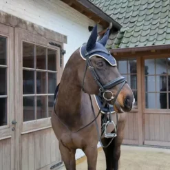 Best Kentucky Horsewear - Bonnet pour chevaux anti-bruits softshell / beige Marine