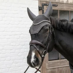 Kentucky Horsewear - Bonnet anti-mouche Wellington anti-bruit Gris