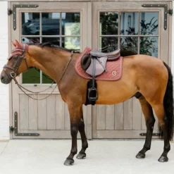 Kentucky Horsewear - Bonnet anti-mouches Wellington 3D Logo corde fuchsia Rose Best