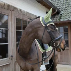 Discount Kentucky Horsewear - Bonnet pour chevaux anti-bruits softshell kaki/ vieux rose Vert