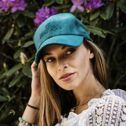 Best Kentucky Horsewear - Casquette Velvet Emeraude Bleu