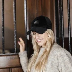 New Kentucky Horsewear - Casquette de baseball en velours Sammy Noir