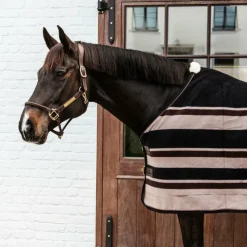 Kentucky Horsewear - Chemise séchante Fleece Heavy stripes / beige Marron