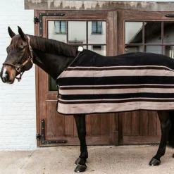 Kentucky Horsewear - Chemise séchante Fleece Heavy stripes / beige Marron
