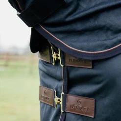Outlet Kentucky Horsewear - Couverture combo anti-mouches et imperméable Marine
