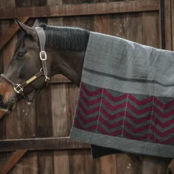 Kentucky Horsewear - Couverture séchante carré heavy fishbone / bordeaux 0g Gris Discount