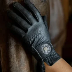 Outlet Kentucky Horsewear - Gants d'équitation Grip Glitter Noir