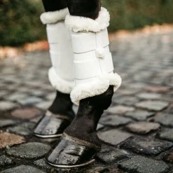 Kentucky Horsewear - Guêtres cheval Turnout Air mouton synthétique blanc x2 Discount