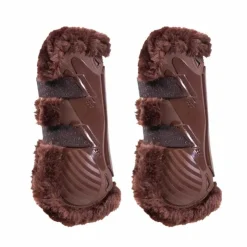 Best Kentucky Horsewear - Guêtres ouvertes mouton vegan Bamboo Elastique x2 Marron