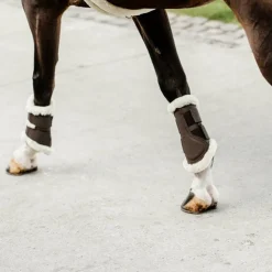Sale Kentucky Horsewear - Guêtres cheval Turnout Air mouton synthétique x2 Marron