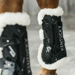 Outlet Kentucky Horsewear - Guêtres ouvertes mouton vegan Bamboo Elastic x2 Noir