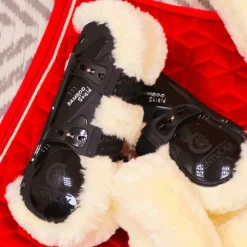 Outlet Kentucky Horsewear - Guêtres ouvertes mouton vegan Bamboo Elastic x2 Noir