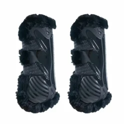 Kentucky Horsewear - Guêtres ouvertes mouton vegan Bamboo Elastique x2 Noir Outlet