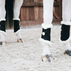 Kentucky Horsewear - Guêtre cheval Turnout Air mouton synthétique x2 Noir New