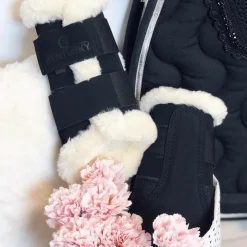 Kentucky Horsewear - Guêtre cheval Turnout Air mouton synthétique x2 Noir New