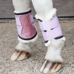 Outlet Kentucky Horsewear - Guêtres mouton antérieurs paillette Sammy Collection vieux Rose