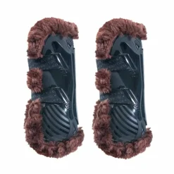 Hot Kentucky Horsewear - Guêtres ouvertes mouton marron vegan Bamboo Elastique x2 Noir