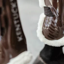 Kentucky Horsewear - Guêtres ouvertes velcro mouton vegan x2 Marron