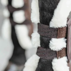 Kentucky Horsewear - Guêtres ouvertes velcro mouton vegan x2 Marron