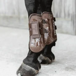 Kentucky Horsewear - Guêtres ouvertes velcro x2 Marron New