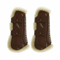 Kentucky Horsewear - Guêtres ouvertes mouton vegan Bamboo Elastic x2 Marron Sale