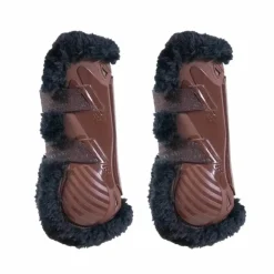 Sale Kentucky Horsewear - Guêtres ouvertes mouton noir vegan Bamboo Elastique x2 Marron