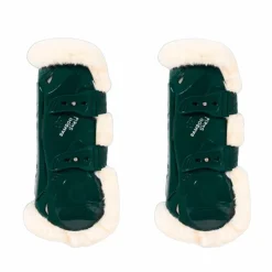 Kentucky Horsewear - Guêtres oues mouton vegan Bamboo Elastic foncé x2 Vert