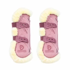 Kentucky Horsewear - Guêtres ouvertes mouton vegan Bamboo Elastic Velvet vieux x2 Rose Best