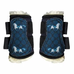 Best Kentucky Horsewear - Guêtres mouton antérieurs motif cheval Sammy Collection Noir