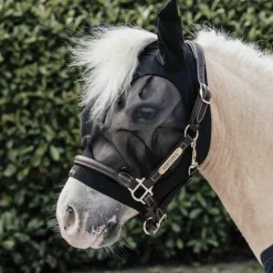 Kentucky Horsewear - Masque anti-mouches Slim Fit poneys Noir Hot