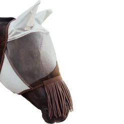 Kentucky Horsewear - Masque anti-mouches Classic avec oreilles et franges Gris Hot