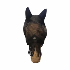 New Kentucky Horsewear - Masque anti-mouches Classic avec oreilles et franges Noir