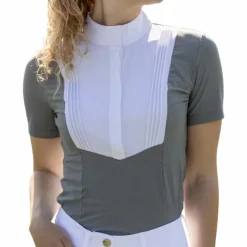 Kentucky Horsewear - Polo manches courtes femme Heritage Air Gris Discount