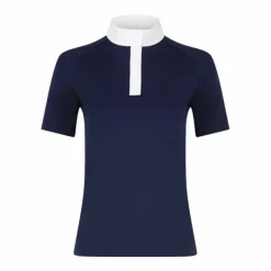 Kentucky Horsewear - Polo manches courtes femme Classic Marine Discount