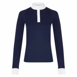 New Kentucky Horsewear - Polo manches longues femme Classic Marine