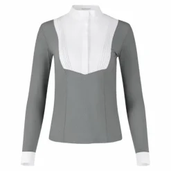Best Kentucky Horsewear - Polo de concours manches longues femme Heritage Air Gris