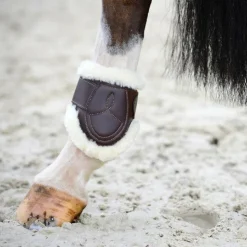 Kentucky Horsewear - Protège-boulets cuir mouton Marron Online