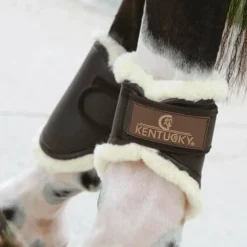 Kentucky Horsewear - Protège-boulets turnout cuir Marron Discount