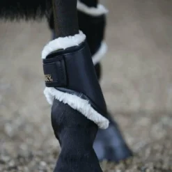 Kentucky Horsewear - Protège-boulets turnout cuir Noir Outlet