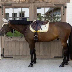 Kentucky Horsewear - Tapis de selle Velvet Printing spring leaves whispers marron/ blanc Beige