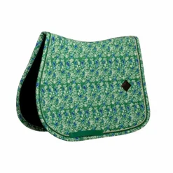 Sale Kentucky Horsewear - Tapis de selle Velvet Printing paisley garden / marine Vert