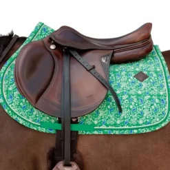 Sale Kentucky Horsewear - Tapis de selle Velvet Printing paisley garden / marine Vert