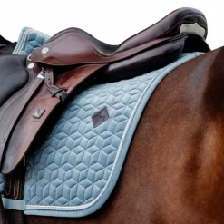 New Kentucky Horsewear - Tapis de selle Velvet Jumping Ciel Bleu