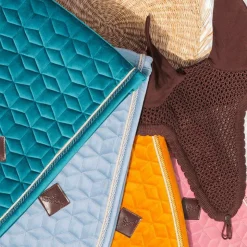 New Kentucky Horsewear - Tapis de selle Velvet Jumping Ciel Bleu