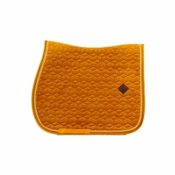 Clearance Kentucky Horsewear - Tapis de selle Velvet Jumping Moutarde Jaune