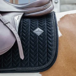 Kentucky Horsewear - Tapis de selle Velvet Pearls jumping Noir